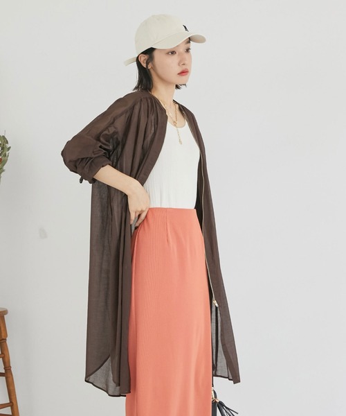 Doux archives（ドゥアルシーヴ）の「ボイルギャザーフロントＺＩＰ（ノーカラーコート・レディース・チャコールグレー/ブラウン/シルバーグレー・FREE）」の20枚目の写真