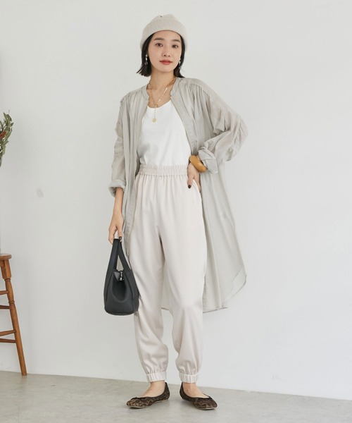 Doux archives（ドゥアルシーヴ）の「ボイルギャザーフロントＺＩＰ（ノーカラーコート・レディース・チャコールグレー/ブラウン/シルバーグレー・FREE）」の9枚目の写真