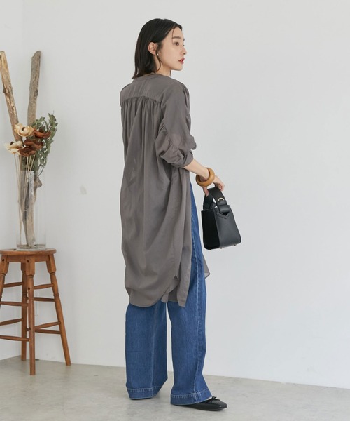 Doux archives（ドゥアルシーヴ）の「ボイルギャザーフロントＺＩＰ（ノーカラーコート・レディース・チャコールグレー/ブラウン/シルバーグレー・FREE）」の14枚目の写真