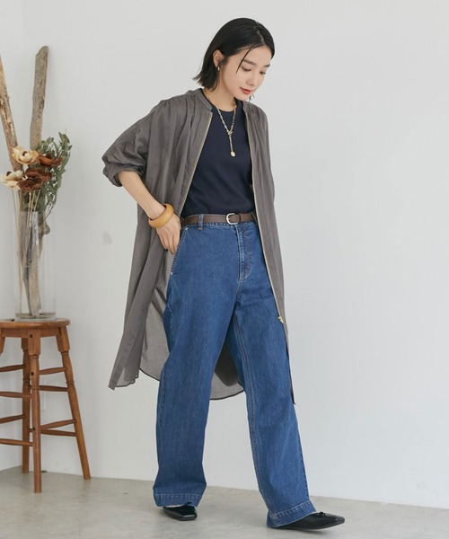 Doux archives（ドゥアルシーヴ）の「ボイルギャザーフロントＺＩＰ（ノーカラーコート・レディース・チャコールグレー/ブラウン/シルバーグレー・FREE）」の13枚目の写真