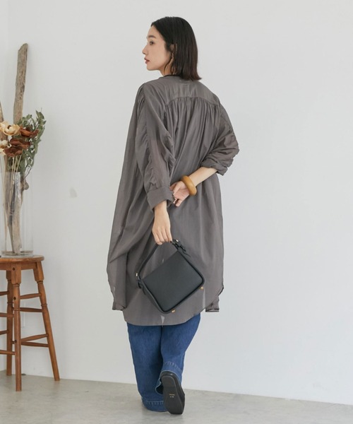 Doux archives（ドゥアルシーヴ）の「ボイルギャザーフロントＺＩＰ（ノーカラーコート・レディース・チャコールグレー/ブラウン/シルバーグレー・FREE）」の15枚目の写真