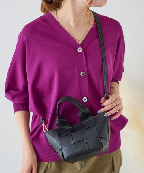 le.coeur blanc（ルクールブラン）の「メッシュ×ボア2WAYトート（トートバッグ・レディース・グレイッシュベージュ/ブラック・FREE）」の11枚目の写真