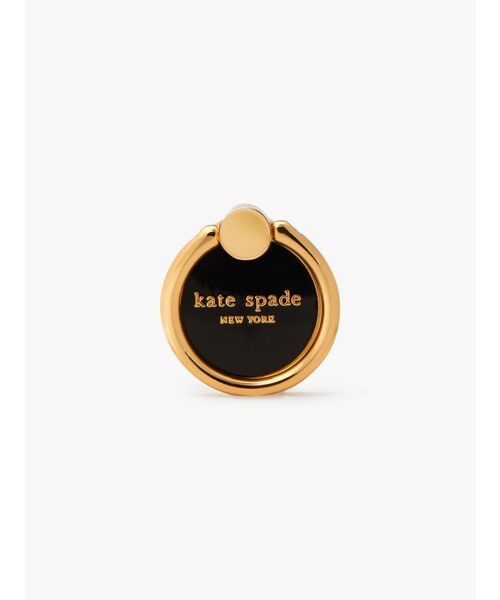 【kate spade】スマホリング エナメル ★ロゴ★ スタンド kate spade new york（ケイトスペード ニューヨーク）の「ロゴ