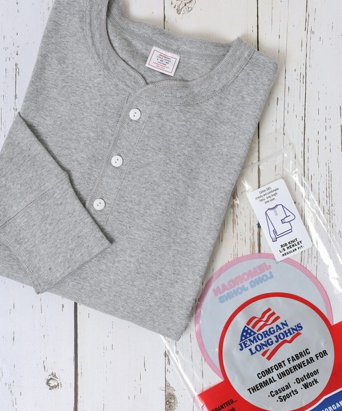 JEMORGAN(ジェーイーモーガン)の「JEMORGAN ワッフル/フライス 長袖 ヘンリーネック ロンT(パック入)(Tシャツ/カットソー・メンズ・ナチュラル/カーキ/ネイビー/ブラック/ホワイト/杢グレー/チャコール/ホワイト系/グレー系2/ブラック系/グレー系1・XL/M/S/L)」の7枚目の写真