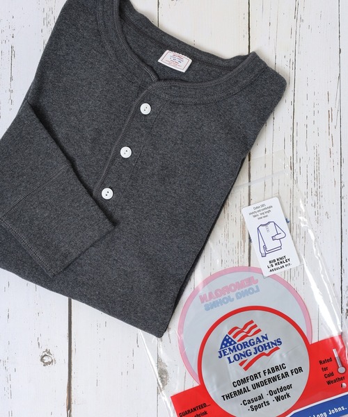 JEMORGAN(ジェーイーモーガン)の「JEMORGAN ワッフル/フライス 長袖 ヘンリーネック ロンT(パック入)(Tシャツ/カットソー・メンズ・ナチュラル/カーキ/ネイビー/ブラック/ホワイト/杢グレー/チャコール/ホワイト系/グレー系2/ブラック系/グレー系1・XL/M/S/L)」の8枚目の写真