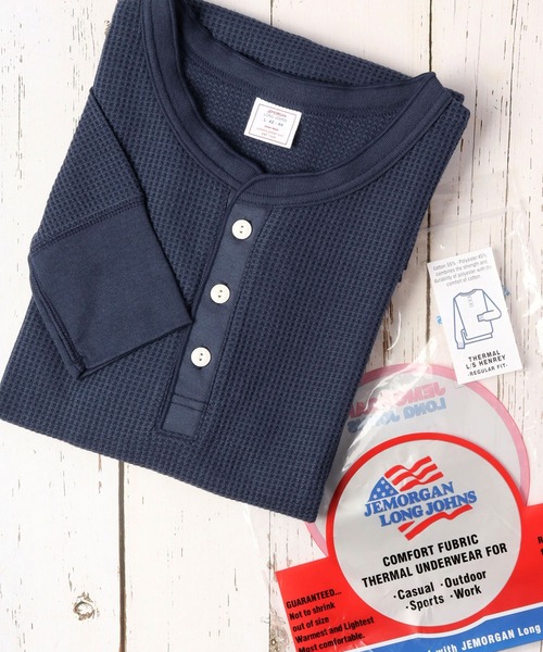 JEMORGAN(ジェーイーモーガン)の「JEMORGAN ワッフル/フライス 長袖 ヘンリーネック ロンT(パック入)(Tシャツ/カットソー・メンズ・ナチュラル/カーキ/ネイビー/ブラック/ホワイト/杢グレー/チャコール/ホワイト系/グレー系2/ブラック系/グレー系1・XL/M/S/L)」の11枚目の写真