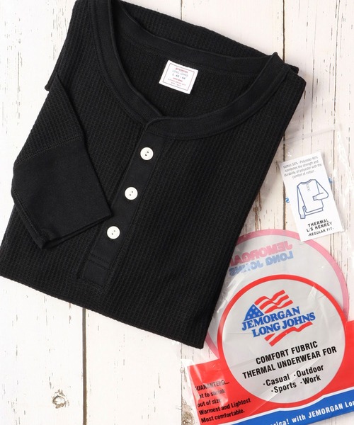 セール】JEMORGAN ワッフル長袖ヘンリーネック（パック入）（T
