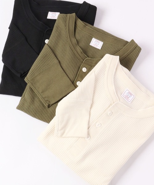 JEMORGAN(ジェーイーモーガン)の「JEMORGAN ワッフル/フライス 長袖 ヘンリーネック ロンT(パック入)(Tシャツ/カットソー・メンズ・ナチュラル/カーキ/ネイビー/ブラック/ホワイト/杢グレー/チャコール/ホワイト系/グレー系2/ブラック系/グレー系1・XL/M/S/L)」の12枚目の写真