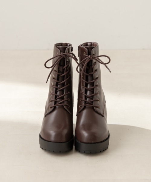 OLIVE des OLIVE（オリーブデオリーブ）の「タンク底レースアップブーツ（ブーツ・レディース・ブラック/ダークブラウン・SMALL/MEDIUM/LARGE）」の7枚目の写真