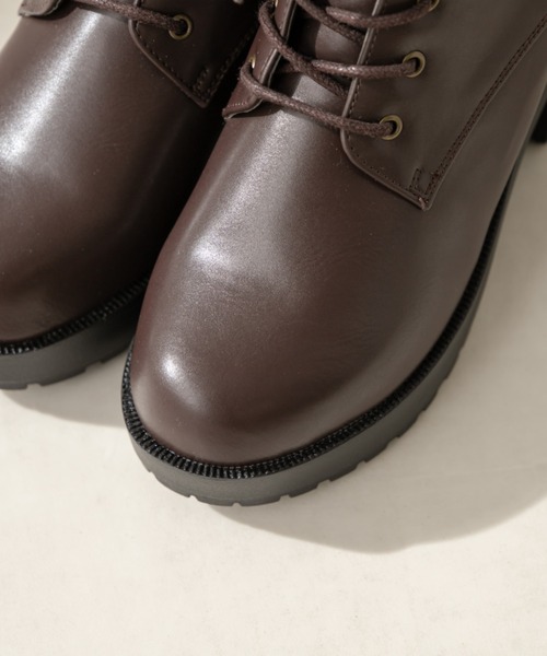 OLIVE des OLIVE（オリーブデオリーブ）の「タンク底レースアップブーツ（ブーツ・レディース・ブラック/ダークブラウン・SMALL/MEDIUM/LARGE）」の12枚目の写真