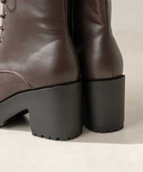 OLIVE des OLIVE（オリーブデオリーブ）の「タンク底レースアップブーツ（ブーツ・レディース・ブラック/ダークブラウン・SMALL/MEDIUM/LARGE）」の10枚目の写真