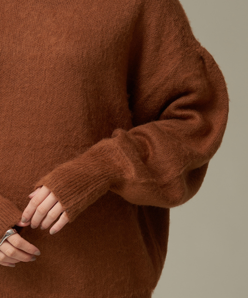 NOMINE（ノミネ）の「モヘアライクスクエアニット（ニット/セーター・レディース・イエロー/グリーン/キャメル/ダークネイビー・フリー）」の22枚目の写真