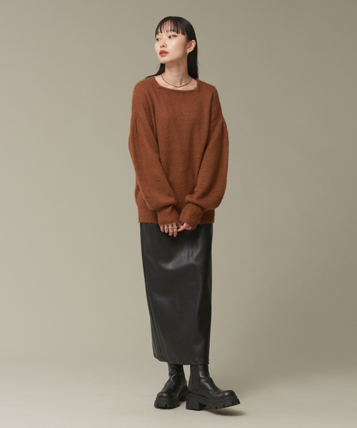 NOMINE（ノミネ）の「モヘアライクスクエアニット（ニット/セーター・レディース・イエロー/グリーン/キャメル/ダークネイビー・フリー）」の19枚目の写真