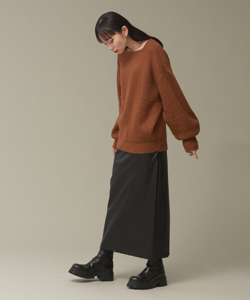 NOMINE（ノミネ）の「モヘアライクスクエアニット（ニット/セーター・レディース・イエロー/グリーン/キャメル/ダークネイビー・フリー）」の18枚目の写真