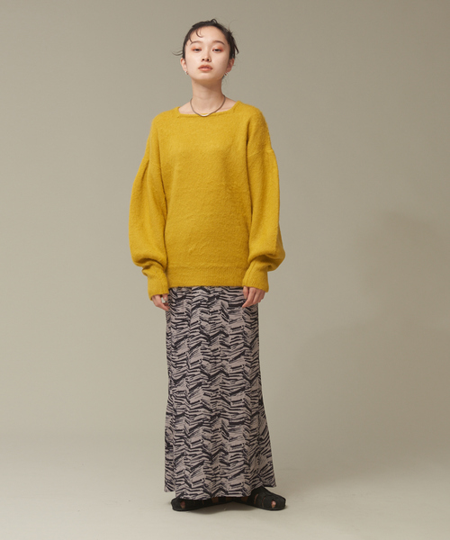 NOMINE（ノミネ）の「モヘアライクスクエアニット（ニット/セーター・レディース・イエロー/グリーン/キャメル/ダークネイビー・フリー）」の16枚目の写真