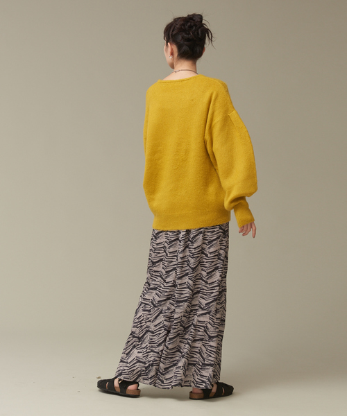 NOMINE（ノミネ）の「モヘアライクスクエアニット（ニット/セーター・レディース・イエロー/グリーン/キャメル/ダークネイビー・フリー）」の14枚目の写真