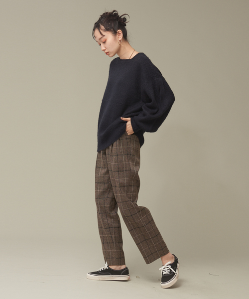 NOMINE（ノミネ）の「モヘアライクスクエアニット（ニット/セーター・レディース・イエロー/グリーン/キャメル/ダークネイビー・フリー）」の7枚目の写真