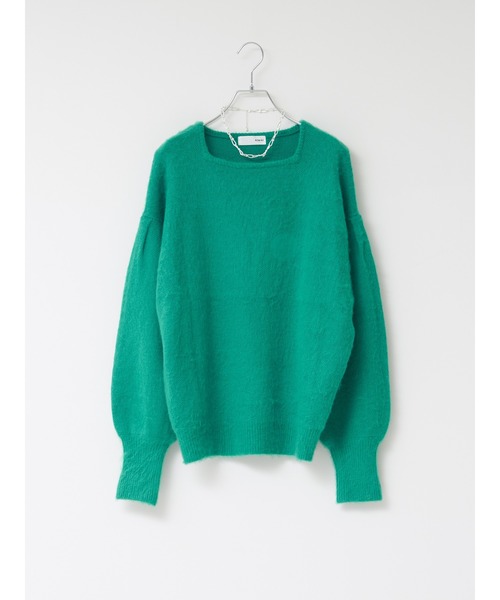 NOMINE（ノミネ）の「モヘアライクスクエアニット（ニット/セーター・レディース・イエロー/グリーン/キャメル/ダークネイビー・フリー）」の2枚目の写真