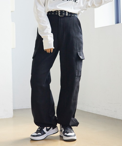 PBLIM（ページボーイリム）の「PAGEBOYLIM/ワークカーゴパンツ（カーゴパンツ・レディース・ブラック/カーキ/アイボリー/ボルドー・FREE）」の2枚目の写真