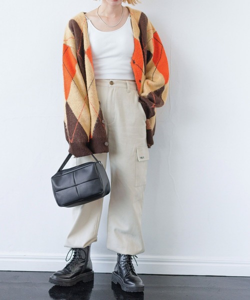 PBLIM（ページボーイリム）の「PAGEBOYLIM/ワークカーゴパンツ（カーゴパンツ・レディース・ブラック/カーキ/アイボリー/ボルドー・FREE）」の7枚目の写真