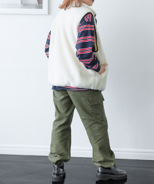 PBLIM（ページボーイリム）の「PAGEBOYLIM/ワークカーゴパンツ（カーゴパンツ・レディース・ブラック/カーキ/アイボリー/ボルドー・FREE）」の13枚目の写真