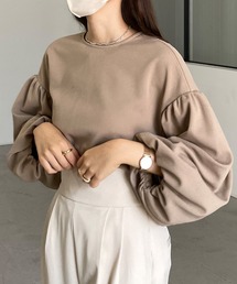 Louere | バルーン袖エンボス加工トップス(Tシャツ/カットソー)