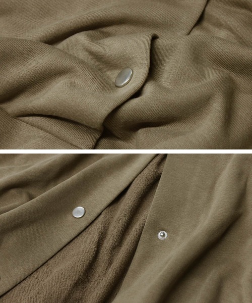 Fizz(フィズ)の「【Fizz/フィズ】 スウェット素材配色スタジャン(スタジャン・レディース・ネイビー/ベージュ/ブラック/グリーン・M)」の19枚目の写真