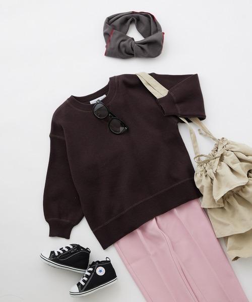 CIAOPANIC TYPY（チャオパニックティピー）の「□【KIDS】OSOROスウェットライクニット（ニット/セーター・キッズ・ピンク/ブラック/グリーン/グレー/ブルー/イエロー/ホワイト/ブラウン・L/XXL/M/XL/S）」の4枚目の写真