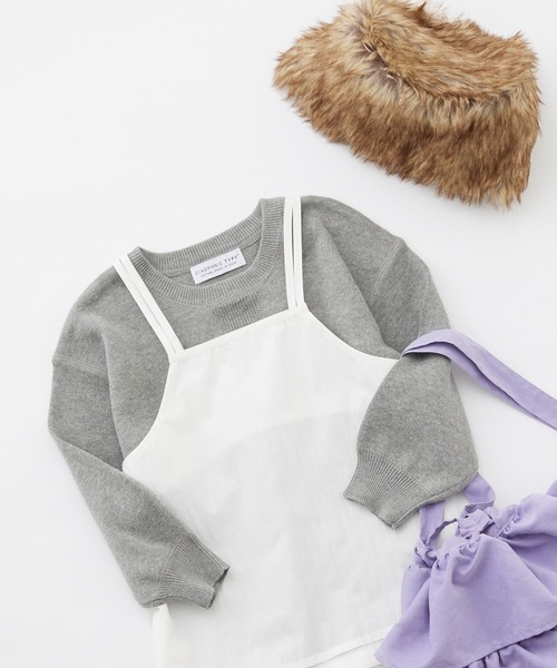 CIAOPANIC TYPY（チャオパニックティピー）の「□【KIDS】OSOROスウェットライクニット（ニット/セーター・キッズ・ピンク/ブラック/グリーン/グレー/ブルー/イエロー/ホワイト/ブラウン・L/XXL/M/XL/S）」の3枚目の写真