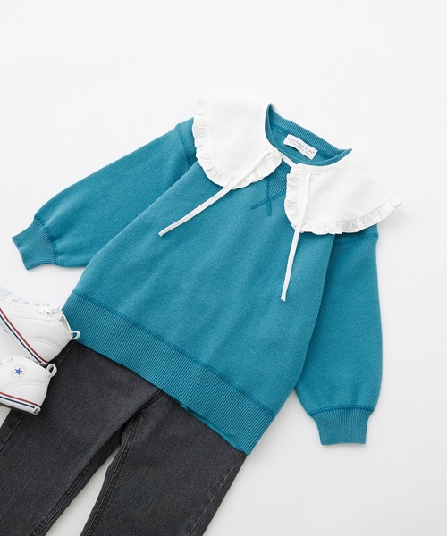 CIAOPANIC TYPY（チャオパニックティピー）の「□【KIDS】OSOROスウェットライクニット（ニット/セーター・キッズ・ピンク/ブラック/グリーン/グレー/ブルー/イエロー/ホワイト/ブラウン・L/XXL/M/XL/S）」の6枚目の写真