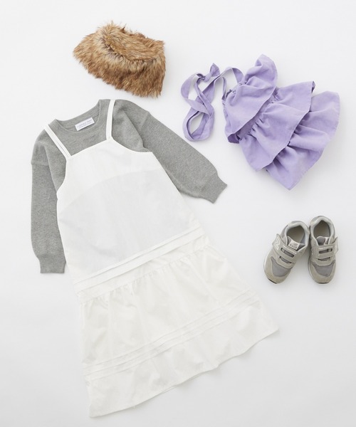 CIAOPANIC TYPY（チャオパニックティピー）の「□【KIDS】OSOROスウェットライクニット（ニット/セーター・キッズ・ピンク/ブラック/グリーン/グレー/ブルー/イエロー/ホワイト/ブラウン・L/XXL/M/XL/S）」の16枚目の写真