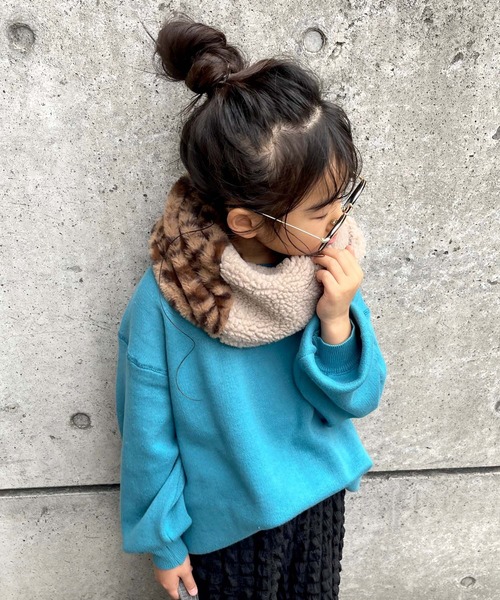 CIAOPANIC TYPY（チャオパニックティピー）の「□【KIDS】OSOROスウェットライクニット（ニット/セーター・キッズ・ピンク/ブラック/グリーン/グレー/ブルー/イエロー/ホワイト/ブラウン・L/XXL/M/XL/S）」の9枚目の写真