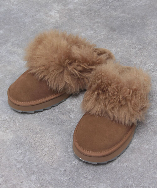 EMU Australia(エミューオーストラリア)の「【EMU/エミュ】Jolie Sharky Curly カーリーファースリッパ(サンダル・レディース・キャメル・23/25/24)」の2枚目の写真