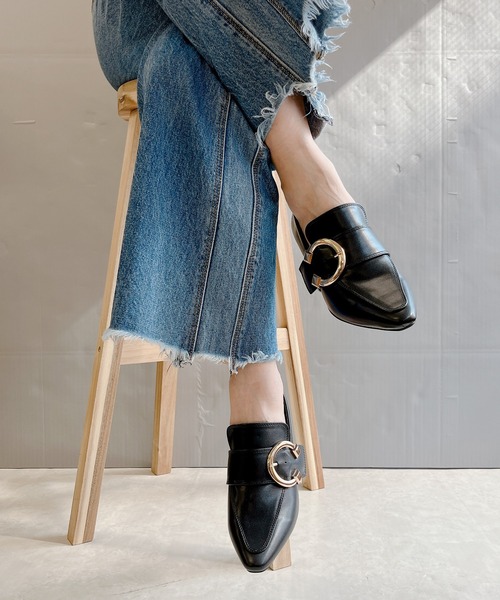 Noubel Voug Relax（ヌーベルヴォーグリラックス）の「チャンキーヒールベルトデザインパンプス（パンプス・レディース・ベージュ系その他/ブラック・L/S/M/LL）」の8枚目の写真