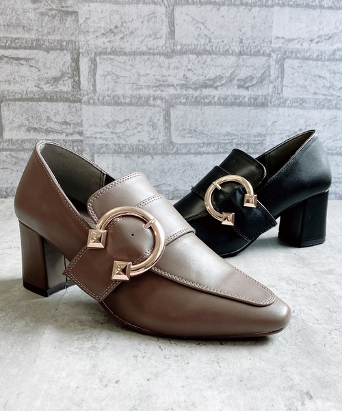 Noubel Voug Relax（ヌーベルヴォーグリラックス）の「チャンキーヒールベルトデザインパンプス（パンプス・レディース・ベージュ系その他/ブラック・L/S/M/LL）」の12枚目の写真