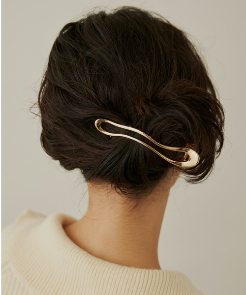 Aunt Marie's（アントマリーズ）の「ニュアンスオーバルヘアクリップ（バレッタ/ヘアクリップ・レディース・シルバー/ゴールド・FREE）」の3枚目の写真