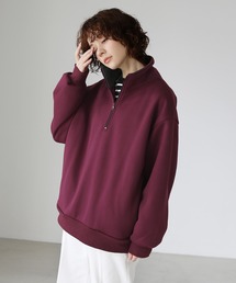 ETELIO | ビッグシルエット 配色ハーフジップスウェット(スウェット)