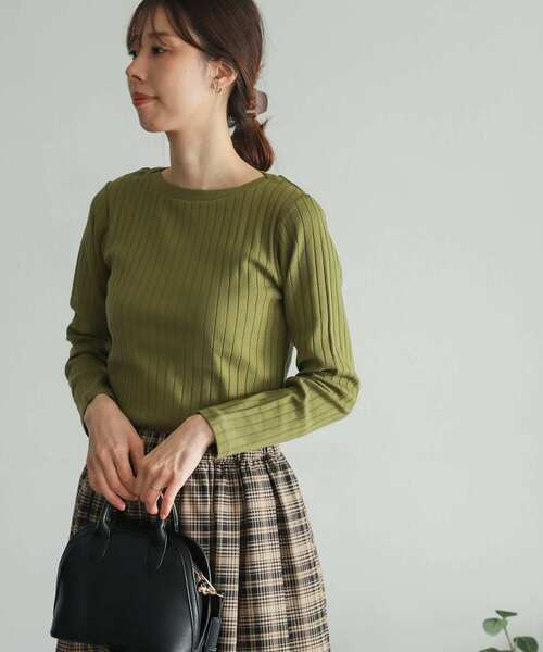 URBAN RESEARCH DOORS（アーバンリサーチドアーズ）の「『WEB/一部店舗限定サイズ』針抜き長袖カットソー（Tシャツ/カットソー・レディース・ブラック/ブルー/ホワイト系その他/グリーン系その他・MEDIUM/LARGE）」の9枚目の写真