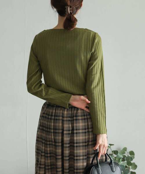 URBAN RESEARCH DOORS（アーバンリサーチドアーズ）の「『WEB/一部店舗限定サイズ』針抜き長袖カットソー（Tシャツ/カットソー・レディース・ブラック/ブルー/ホワイト系その他/グリーン系その他・MEDIUM/LARGE）」の12枚目の写真