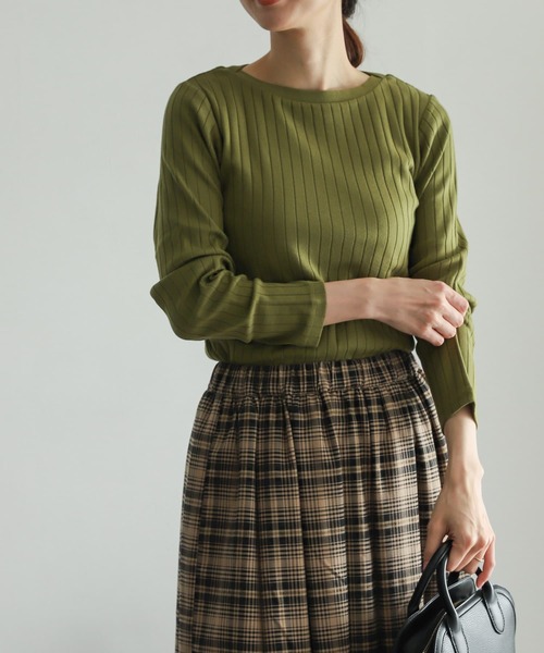 URBAN RESEARCH DOORS（アーバンリサーチドアーズ）の「『WEB/一部店舗限定サイズ』針抜き長袖カットソー（Tシャツ/カットソー・レディース・ブラック/ブルー/ホワイト系その他/グリーン系その他・MEDIUM/LARGE）」の14枚目の写真