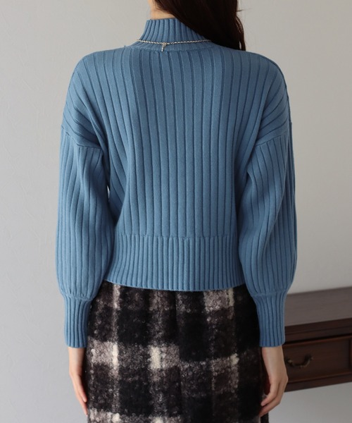 BLUEEAST(ブルーイースト)の「ハイネックリブニット(ニット/セーター・レディース・ブラック/ベージュ/ブルー/グリーン/ボルドー/ブルーグレー・MEDIUM)」の21枚目の写真