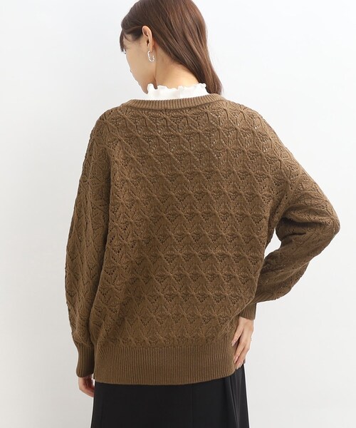 SHOO・LA・RUE(シューラルー)の「◆透かし柄ニットプルオーバー(ニット/セーター・レディース・アイボリー/グレー系その他/ブラウン系/ピンク系・00)」の7枚目の写真