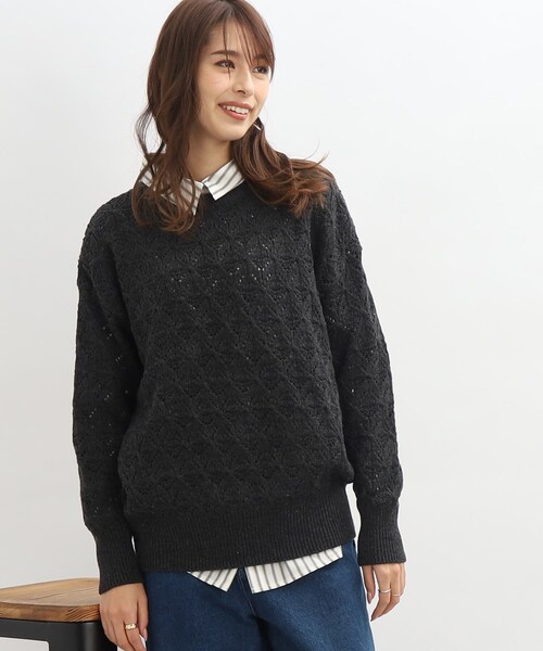 SHOO・LA・RUE(シューラルー)の「◆透かし柄ニットプルオーバー(ニット/セーター・レディース・アイボリー/グレー系その他/ブラウン系/ピンク系・00)」の12枚目の写真
