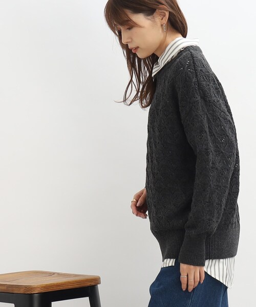 SHOO・LA・RUE(シューラルー)の「◆透かし柄ニットプルオーバー(ニット/セーター・レディース・アイボリー/グレー系その他/ブラウン系/ピンク系・00)」の13枚目の写真
