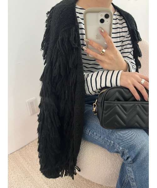 Edit Sheen（エディットシーン）の「【スタッフレコメンド】ループニットカーディガン（カーディガン/ボレロ・レディース・ピンク/ベージュ/ブラック・M）」の2枚目の写真