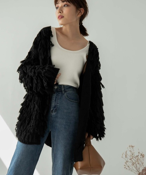 Edit Sheen（エディットシーン）の「【スタッフレコメンド】ループニットカーディガン（カーディガン/ボレロ・レディース・ピンク/ベージュ/ブラック・M）」の21枚目の写真