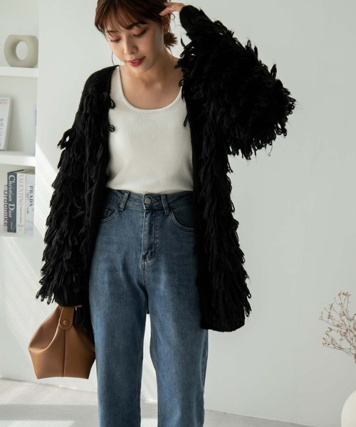 Edit Sheen（エディットシーン）の「【スタッフレコメンド】ループニットカーディガン（カーディガン/ボレロ・レディース・ピンク/ベージュ/ブラック・M）」の22枚目の写真