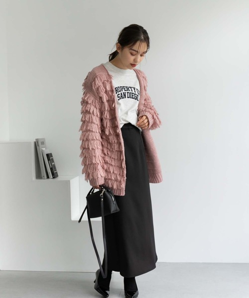 Edit Sheen（エディットシーン）の「【スタッフレコメンド】ループニットカーディガン（カーディガン/ボレロ・レディース・ピンク/ベージュ/ブラック・M）」の8枚目の写真