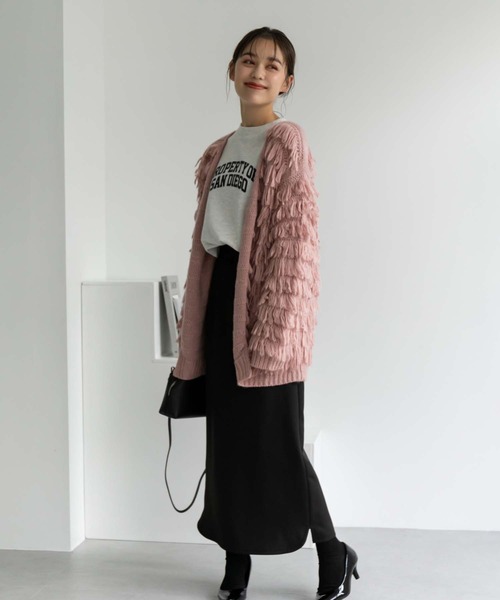 Edit Sheen（エディットシーン）の「【スタッフレコメンド】ループニットカーディガン（カーディガン/ボレロ・レディース・ピンク/ベージュ/ブラック・M）」の9枚目の写真