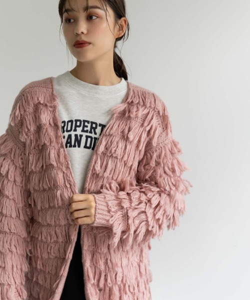 Edit Sheen（エディットシーン）の「【スタッフレコメンド】ループニットカーディガン（カーディガン/ボレロ・レディース・ピンク/ベージュ/ブラック・M）」の4枚目の写真